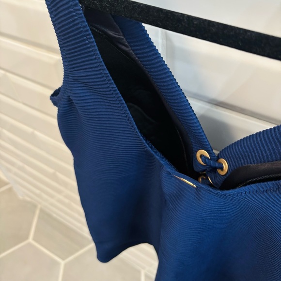 Women’s 16 Lands’ End Ribbed Tankini Swim Top, Navy - Picture 4 of 5